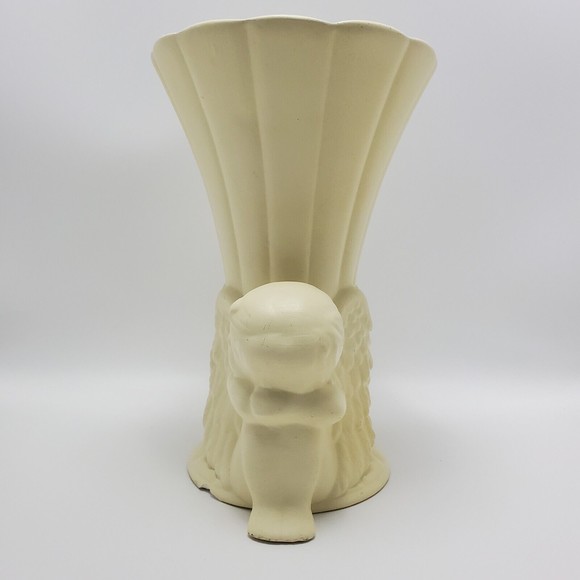 Made in Canada Double Cherub Decorative Vase Ceramic Pottery 10.5 Inches - Picture 4 of 12